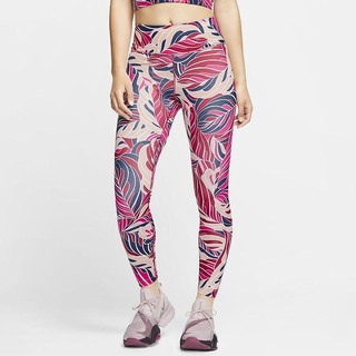 Leggings Nike One Printed Mid-Rise Dama Rosii Inchis Albi | VZXR-08236